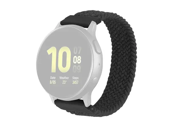 სმარტ საათის სამაჯური Elastic Nylon Watch Band Replacement Easy Adjustable 20mm for Samsung Galaxy Watch 3 41mm - Charcoal Grey / Size: L, 2 image