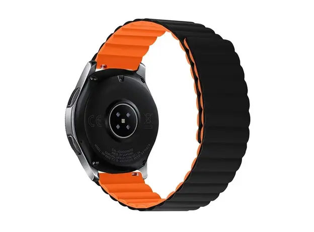 სმარტ საათის სამაჯური For Samsung Galaxy Watch 5 Silicone Watch Strap 20mm - Black / Orange, 2 image