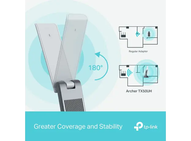 Wi-Fi ადაპტერი TP-Link AX3000 High Gain Wireless USB Adapter, 14 image