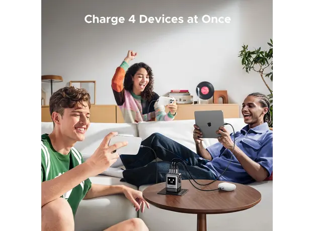 მობილურის დამტენი UGREEN X688 (45515B) Nexode Uno RobotGaN, 100W, USB, Type-C, Phone Charger, Grey, 16 image