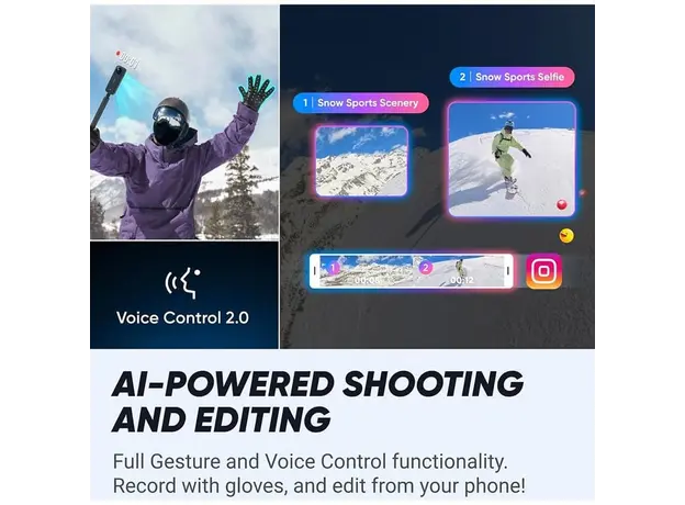 სპორტული კამერა INSTA360 X4 SNOWBOARD BUNDLE, 9 image