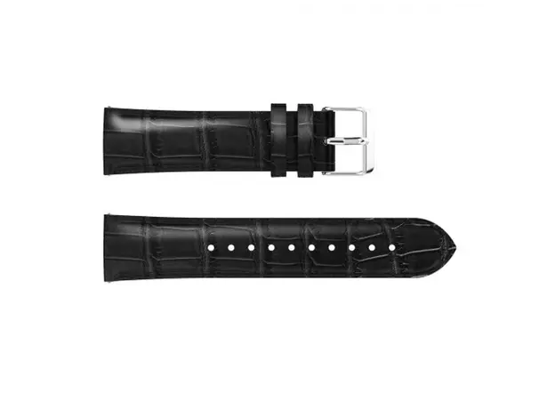 სმარტ საათის სამაჯური For Samsung Galaxy Watch 42mm, Smart Watch Strap Bracelet 20mm Crocodile Texture Genuine Leather - Black, 5 image
