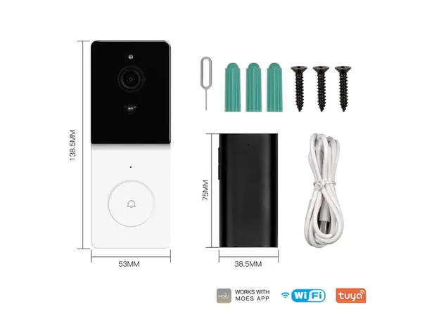 ჭკვიანი ვიდეო ზარი Moes Tuya Wifi Smart video Doorbell, 11 image