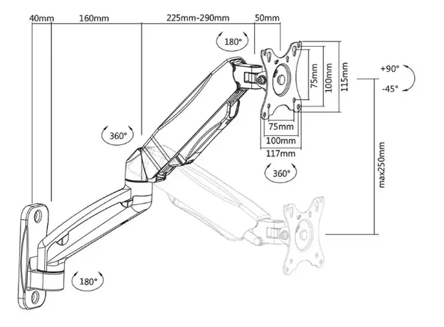 მონიტორის საკიდი Stell SOS 1811 Monitor mount single, 6 image