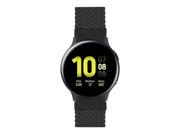სმარტ საათის სამაჯური Elastic Nylon Watch Band Replacement Easy Adjustable 20mm for Samsung Galaxy Watch 3 41mm - Charcoal Grey / Size: L, 3 image
