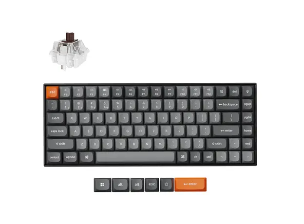 კლავიატურა Keychron K2 Max 84 keys, K Brown, WL/BT/USB-A, RGB, black, 3 image