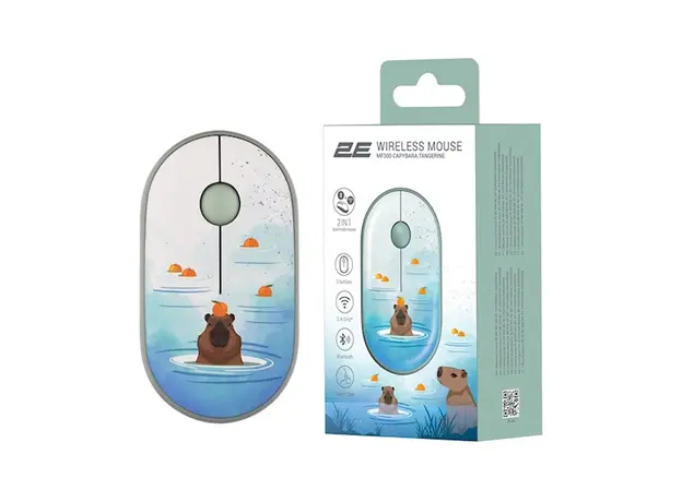 მაუსი 2E MF300 CAPYBARA:TANGERINE Silent WL BT, Green, 6 image