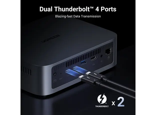 შენახვის სისტემა UGREEN NASync DXP480T Plus (25892), Intel i5-1235U, 8GB, 128GB, Diskless, RJ45, USB, HDMI, Space Gray, 6 image