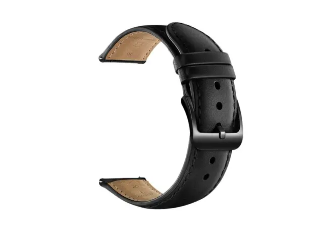 სმარტ საათის სამაჯური 20mm Cowhide Leather Watch Band For Samsung Galaxy Watch's - Black, 2 image