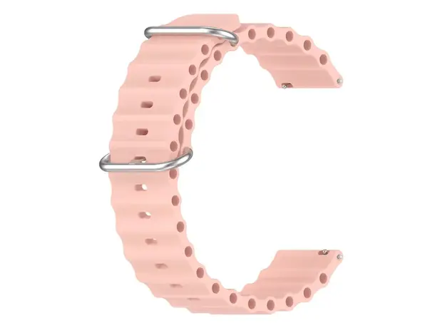 სმარტ საათის სამაჯური For Samsung Galaxy Watch3 41mm / Gear Sport Universal 20mm Wave Design Silicone Replacement Strap Solid Color Wrist Band - Pink, 2 image