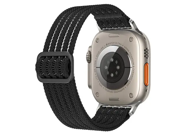 სმარტ საათის სამაჯური TVC Breathable Nylon Strap for Apple Watch 10 46mm / Ultra 2 / Ultra 49mm / 9 8 7 45mm / SE (2023) SE (2022) SE 6 5 4 44mm / 3 2 1 42mm Wrist Band - Black, 2 image