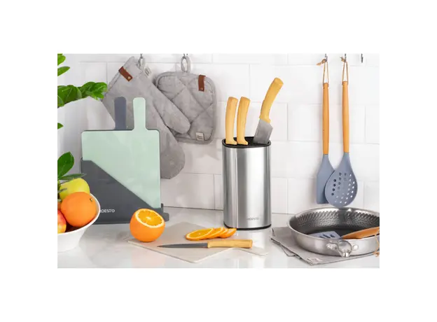 დანების ნაკრები Ardesto AR2105WD Midori, 5pcs, Knifes Set, Silver/Wood, 5 image