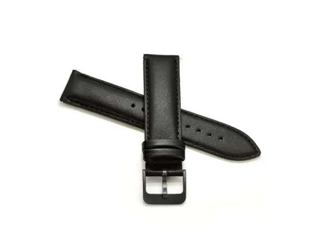 სმარტ საათის სამაჯური 20mm Cowhide Leather Watch Band For Samsung Galaxy Watch's - Black, 4 image