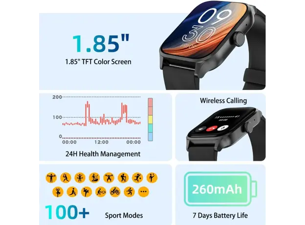 სმარტ საათი WEOFLY ACTIVE BLACK, 4 image