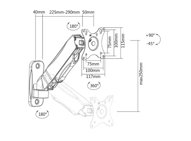 მონიტორის საკიდი Stell Monitor mount singleMonitor mount single SOS 1810, 7 image