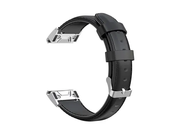 სმარტ საათის სამაჯური 20mm Oil Wax Skin Cowhide Leather Watch Band - Black, 2 image