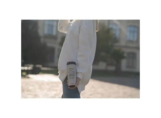 თერმოსი Ardesto AR2645WC Coffee Time Meowning, 450ml, Thermos, Beige, 5 image