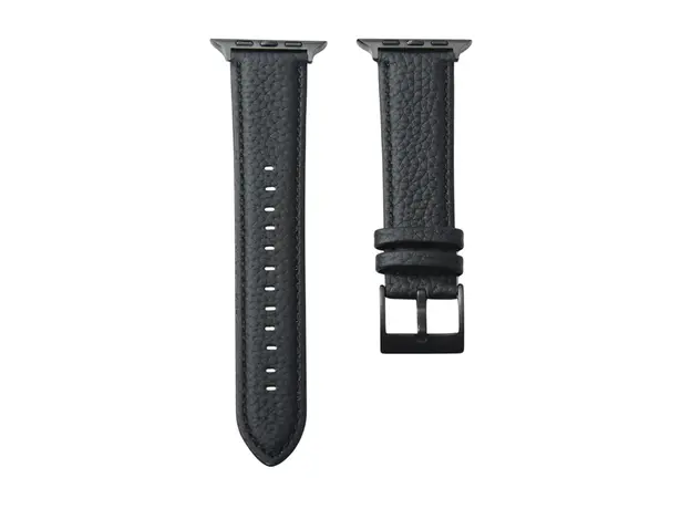 სმარტ საათის სამაჯური TVC Apple Watch 10 46mm / Ultra 2 / Ultra 49mm / 9 8 7 45mm / SE (2023) SE (2022) SE 6 5 4 44mm / 3 2 1 42mm Genuine Cow Leather Watch Band - Black, 3 image