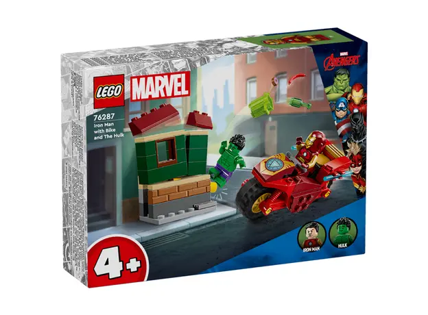 ლეგო LEGO Marvel Iron Man with Bike and The Hulk