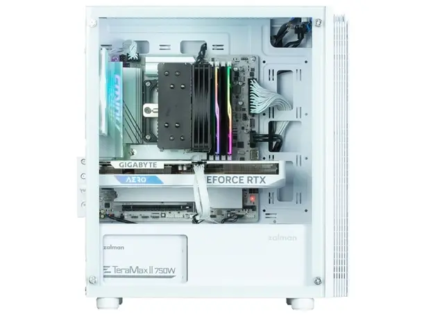 კომპიუტერის ქეისი Zalman PC case T4 Plus without PSU, 2xUSB3.0, 1xUSB2.0, 1x120mm ARGB, VGA 3200mm, TG Side Panel, mATX, white, 5 image
