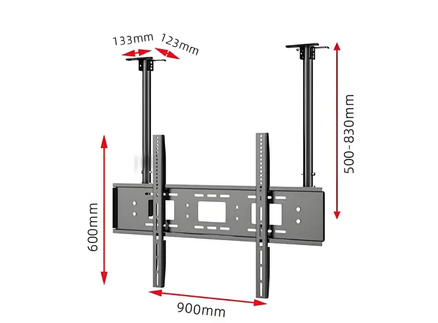 ტელევიზორის საკიდი ჭერზე Allscreen C521, 55"-95", TV Ceiling Mount, Black, 6 image