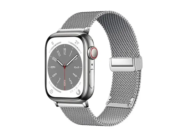 სმარტ საათის სამაჯური TVC KALEBOL Magnetic Buckle Watch Band for Apple Watch Series 10 9 8 7 SE 6 5 4 3 2 1 42mm 41mm 40mm 38mm Stainless Steel Strap - Silver, 2 image