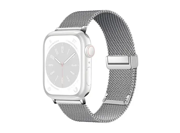სმარტ საათის სამაჯური TVC KALEBOL Magnetic Buckle Watch Band for Apple Watch Series 10 9 8 7 SE 6 5 4 3 2 1 42mm 41mm 40mm 38mm Stainless Steel Strap - Silver, 3 image