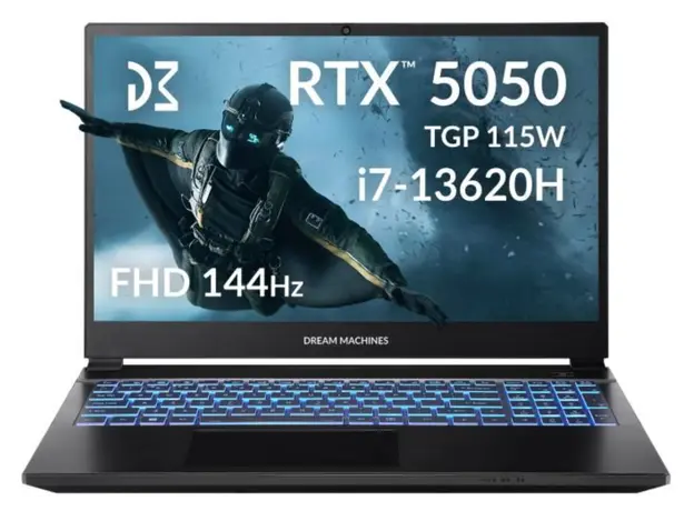 ნოუთბუქი Dream Machines Notebook RG5050-15 15.6FHD IPS, Intel i7-13620H, 32GB, F1TB, NVD5050-8, DOS, black, 2 image