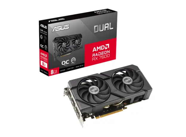 ვიდეო დაფა ASUS Graphic Card Radeon RX 7600 8GB GDDR6 DUAL OC EVO DUAL-RX7600-O8G-EVO