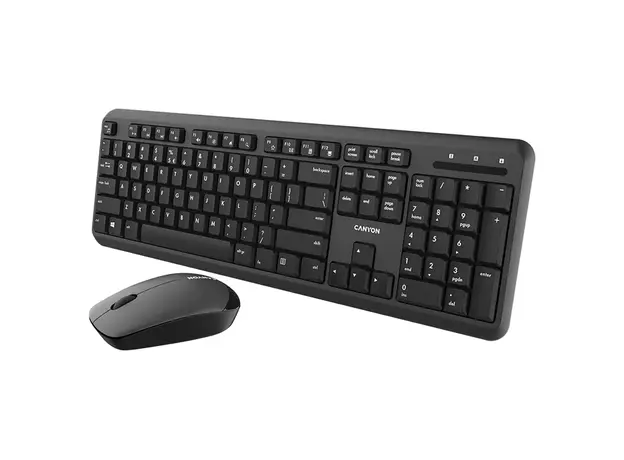 კლავიატურა და მაუსი CANYON SET-W20 UK/US Keyboard+Mouse Velvet Wireless Black, 2 image