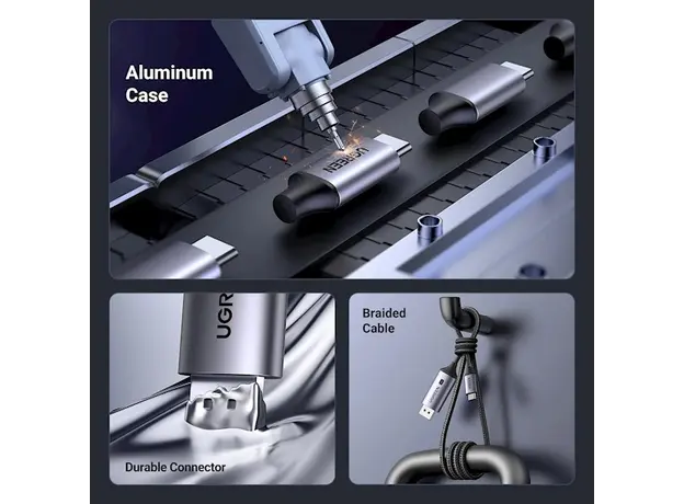 ვიდეო კაბელი UGREEN CM556 (25839), 8K Type C to DisplayPort, 3m, Black/Grey, 6 image