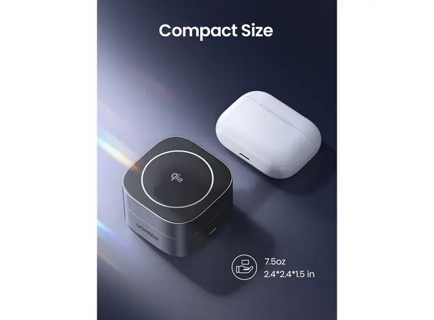 უსადენო დამტენი UGREEEN W702 (35316) MagFlow Qi2, 25W, Magnetic Foldable Charging Station, Dark Gray, 4 image