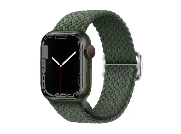 სმარტ საათის სამაჯური TVC Apple Watch Series 10 42mm / 9 8 7 41mm / SE (2023) SE (2022) SE 6 5 4 40mm / 3 2 1 38mm Watch Band Braided Nylon Strap - Dark Olive Green, 2 image