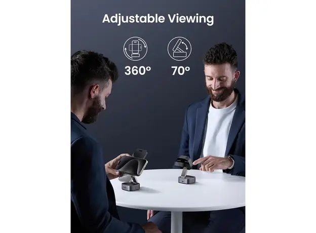 უსადენო დამტენი UGREEEN W702 (35316) MagFlow Qi2, 25W, Magnetic Foldable Charging Station, Dark Gray, 9 image