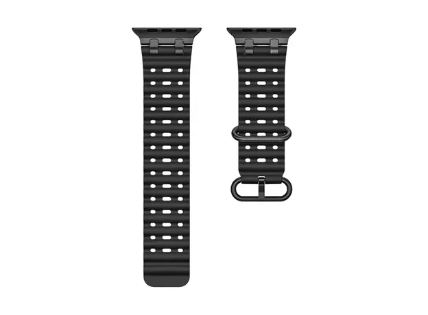 სმარტ საათის სამაჯური TVC Ocean Watch Strap for Apple Watch Series 10 Ultra 9 8 7 SE 6 5 4 3 2 1 46mm 49mm 45mm 44mm 42mm Silicone Band - Black Buckle, 4 image