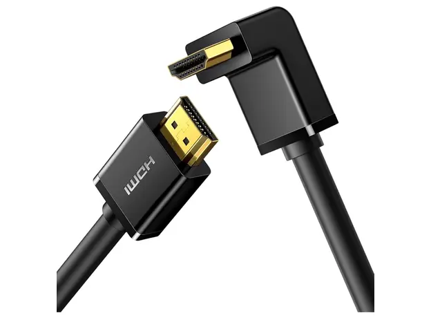 HDMI კაბელი UGREEN HD103 (10173), 4K HDMI Cable Male to Male, 90 Degree, 2m, Black, 2 image