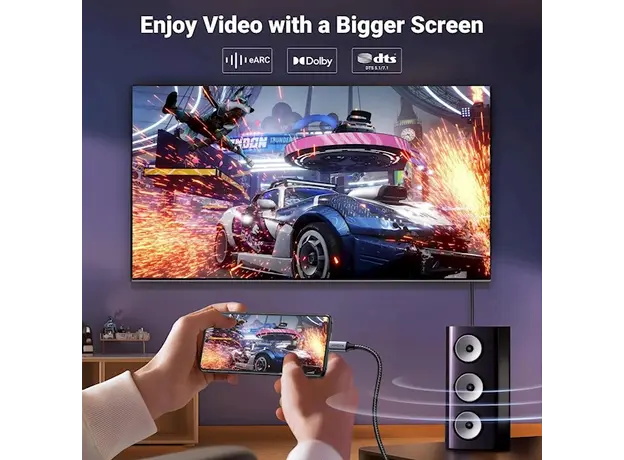 ვიდეო კაბელი UGREEN CM556 (25839), 8K Type C to DisplayPort, 3m, Black/Grey, 8 image