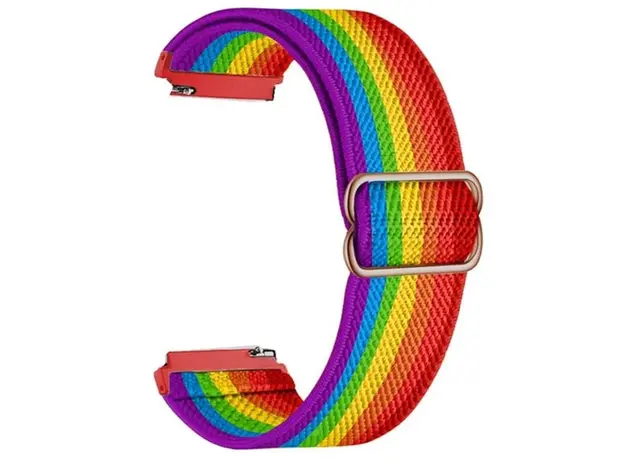 სმარტ საათის სამაჯური For Samsung Galaxy Watch6 Classic 47mm 43mm Watch Strap 20mm Adjustable Nylon Wrist Band - Rainbow