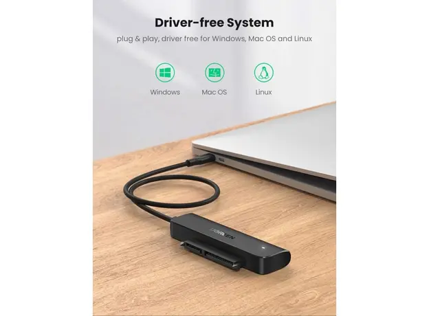 Type-C ადაპტერი UGREEN CM321 (70610), Type-C 3.0 to 2.5-Inch SATA Converter, 50cm, Black, 6 image