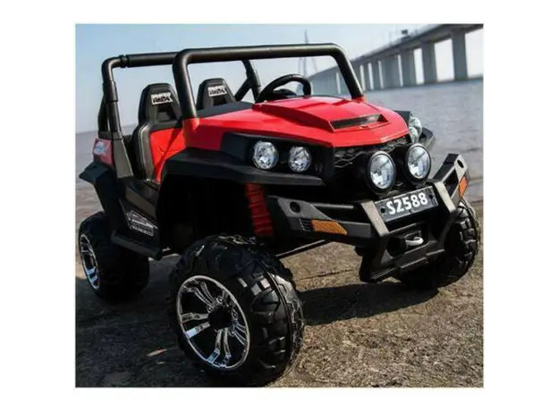 ბავშვის ელექტრო მანქანა S2588-R/2 ადგილიანი/კაუჩუკის საბურავებით/ტყავის სავარძლით, 10 image