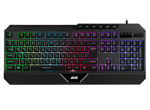 კლავიატურა 2E GAMING Membrane keyboard KG315 110key, USB-A, EN/RU, RGB, black, 2 image