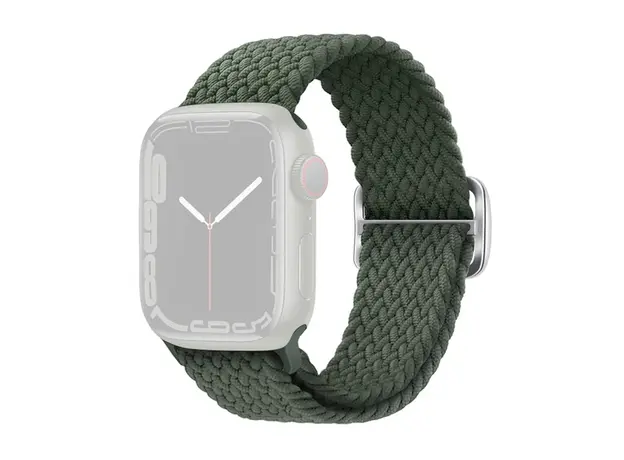 სმარტ საათის სამაჯური TVC Apple Watch Series 10 42mm / 9 8 7 41mm / SE (2023) SE (2022) SE 6 5 4 40mm / 3 2 1 38mm Watch Band Braided Nylon Strap - Dark Olive Green, 3 image