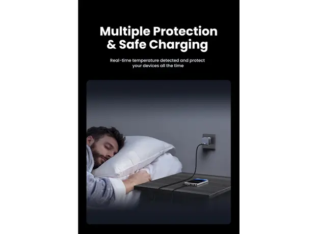 მობილურის დამტენი UGREEN X503 (35041) NExode Air, 30W, Type-C, GaNInfinity Fast Charger, Grey, 10 image