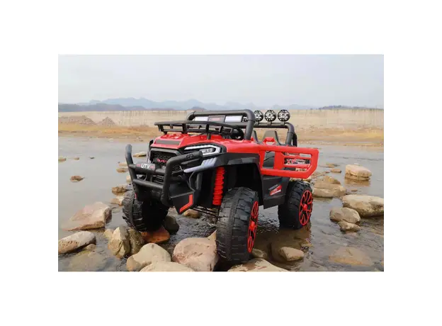 ბავშვის ელექტრო მანქანა V5588 კაუჩუკის საბურავებით,ტყავის სკამით, 7 image