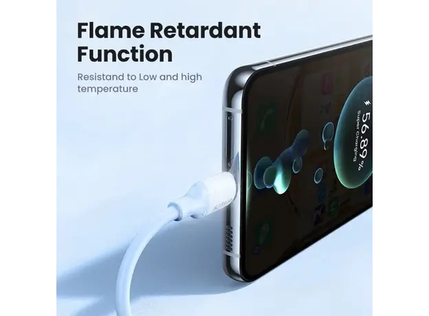 USB კაბელი UGREEN US563 (45180), 60W, Type-C to Type-C PD Fast Charging Silicone Cable, 1m, Purple, 4 image