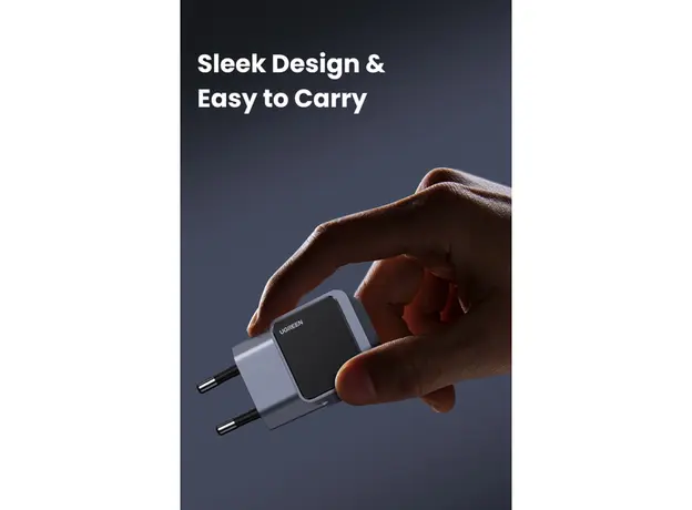 მობილურის დამტენი UGREEN X503 (35041) NExode Air, 30W, Type-C, GaNInfinity Fast Charger, Grey, 6 image