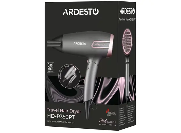 თმის საშრობი Ardesto HD-R350PT, 2000W, Hair Dryer, Grey, 8 image