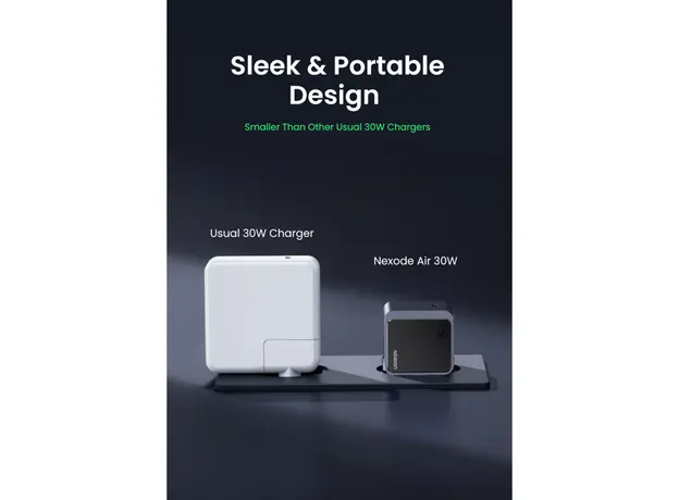 მობილურის დამტენი UGREEN X503 (35041) NExode Air, 30W, Type-C, GaNInfinity Fast Charger, Grey, 9 image