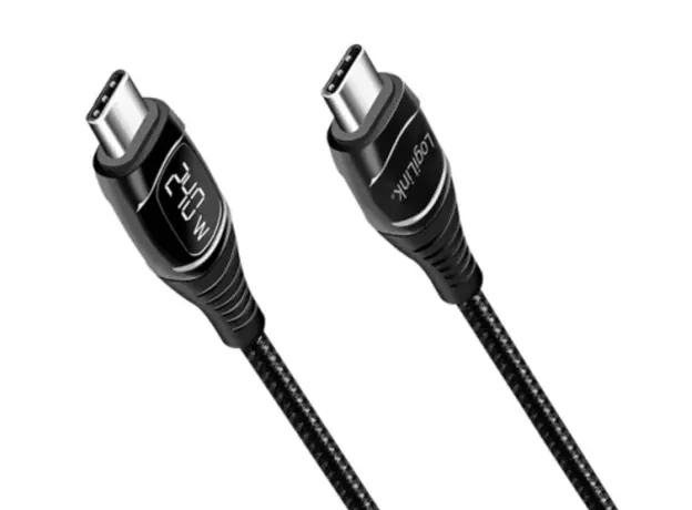 კაბელი Logilink CU0181 USB Type-C 240W PD Fast Charging Cable With E-Mark & Display 1m