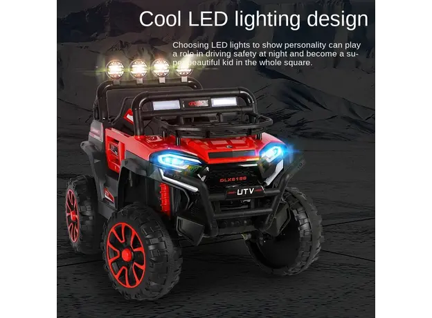 ბავშვის ელექტრო მანქანა V5588 კაუჩუკის საბურავებით,ტყავის სკამით, 8 image